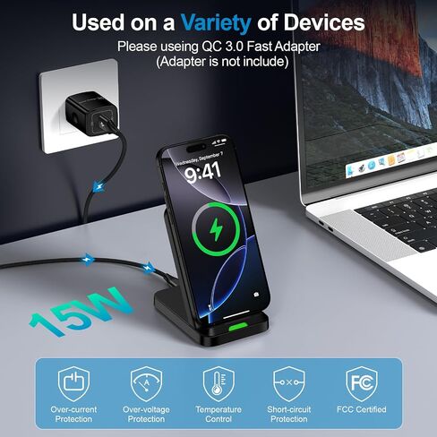 for Samsung Wireless Charging Station 15W Wireless Desk Phone Charger Stand in Kuwait