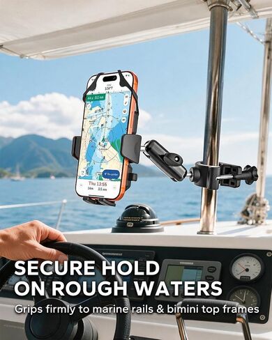 Marine Phone Holder for Boat & Pontoon Rail Bar, Center Console Clamp Mount in Saudi Arabia