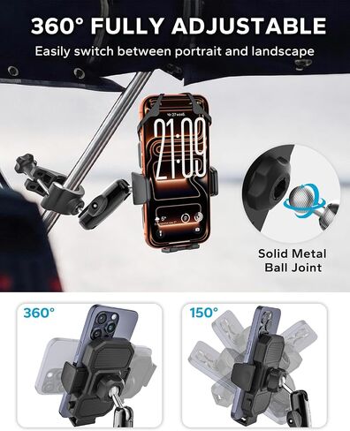 Marine Phone Holder for Boat & Pontoon Rail Bar, Center Console Clamp Mount in Saudi Arabia