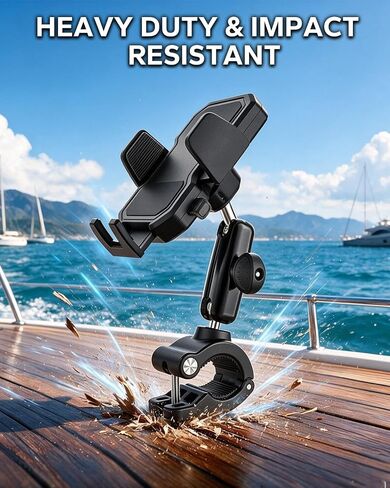 Marine Phone Holder for Boat & Pontoon Rail Bar, Center Console Clamp Mount in Saudi Arabia