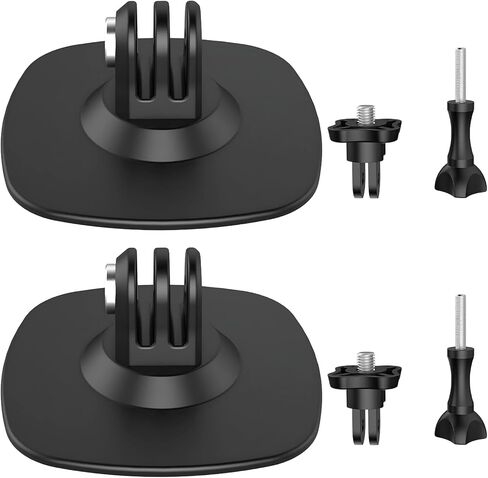 2 Pcs Flexible Adhesive Helmet Mount for Insta360 X5 X4, Large 2.5 in / 63 mm Base, Sports Camera Accessories, Includes 1/4 Adapter and Mounting Screw, Black in Saudi Arabia