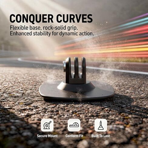 2 Pcs Flexible Adhesive Helmet Mount for Insta360 X5 X4, Large 2.5 in / 63 mm Base, Sports Camera Accessories, Includes 1/4 Adapter and Mounting Screw, Black in Saudi Arabia