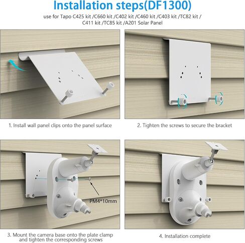 Vinyl Siding Mount for TP-Link Tapo C660 C615F C645D C402 C403 C460 C425 C630 C411 C610 TC82 TC90 TC85 KIT Solar Cameras and C545d,Tapo A201 Solar Panel Camera Mount Bracket in Saudi Arabia