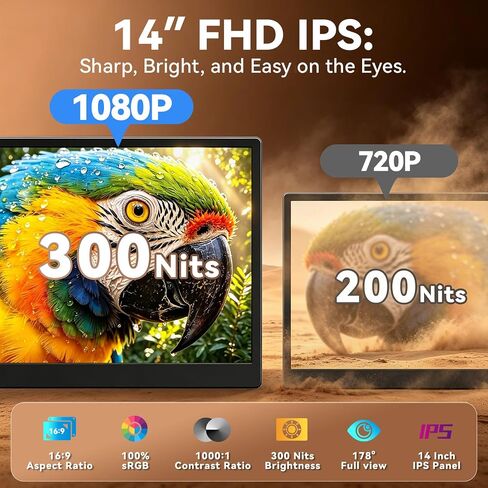 Teamgee S10 Pro 14" Dual-Screen Extender – Ultra‑Slim & Hidden Cable in Saudi Arabia