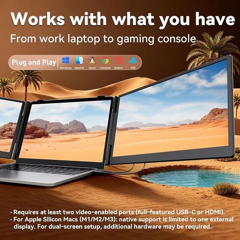 Teamgee S10 Pro 14" Dual-Screen Extender – Ultra‑Slim & Hidden Cable in Saudi Arabia