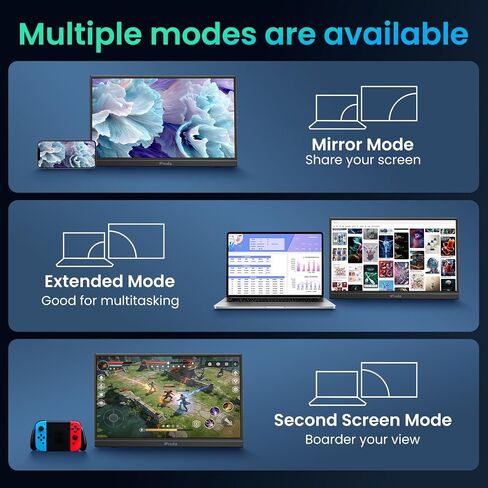 15.6 Inch Portable Monitor 1080P Slim Monitor Built-in 90° Adjustable Stand in Saudi Arabia