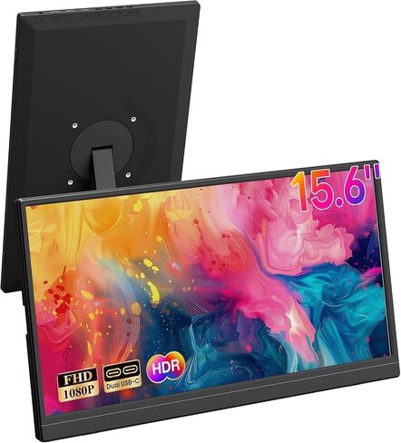 15.6 Inch Portable Monitor 1080P Slim Monitor Built-in 90° Adjustable Stand in Saudi Arabia