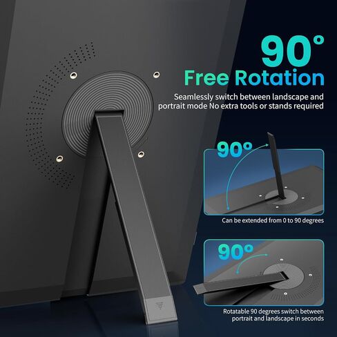 15.6 Inch Portable Monitor 1080P Slim Monitor Built-in 90° Adjustable Stand in Saudi Arabia