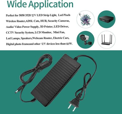 12V 10A Power Supply Adapter 120W Transformer 100-240V AC to DC Converter in Saudi Arabia