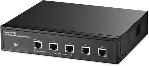 Binardat 10 Port Gigabit Ethernet Switch, 8 Ports 100/1000Mbps, 2 Gigabit Uplink, Support Vlan, Metal Case Unmanaged Plug and Play in Saudi Arabia