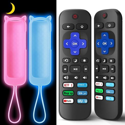(Packs of 2) Replacement Remote Only for Roku TV with Silicone Remote Cover in Kuwait