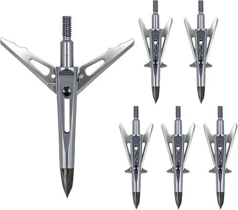 6/12pcs 100 Grain Mechnical Hunting Broadhead Expandable Hunting Broadheads in Kuwait