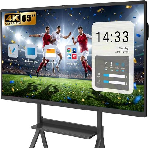 Smart Board Portable Stand with Four Lockable Wheels for Interactive Whiteboard 75-85 Inch, Home School Office in Saudi Arabia