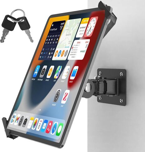 Anti-Theft Tablet Wall Mount with Key Lock, Full Motion Locking iPad Holder in Kuwait