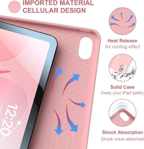 for iPad 11th(A16,2025) 10th Generation Case with Keyboard 10.9 inch Wireless Detachable Folio Keyboard Cover with Pencil Holder for New iPad 10th Gen 2022 (Pink) in Kuwait