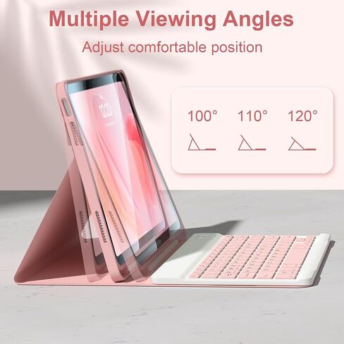 for iPad 11th(A16,2025) 10th Generation Case with Keyboard 10.9 inch Wireless Detachable Folio Keyboard Cover with Pencil Holder for New iPad 10th Gen 2022 (Pink) in Kuwait