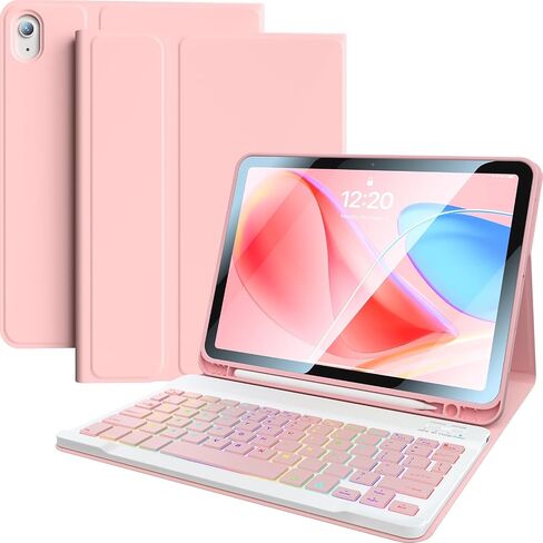 for iPad 11th(A16,2025) 10th Generation Case with Keyboard 10.9 inch Wireless Detachable Folio Keyboard Cover with Pencil Holder for New iPad 10th Gen 2022 (Pink) in Kuwait
