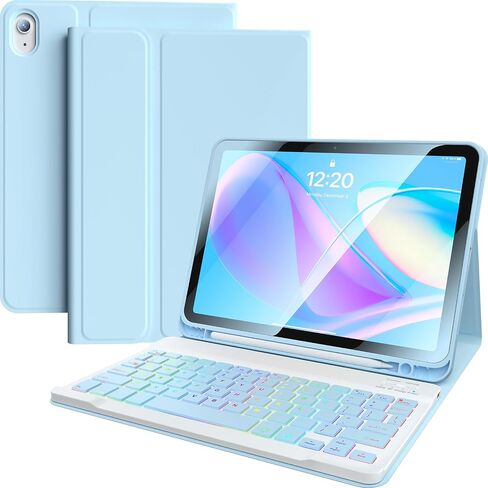 for iPad 11th(A16,2025) 10th Generation Case with Keyboard 10.9 inch Wireless Detachable Folio Keyboard Cover with Pencil Holder for New iPad 10th Gen 2022 (Pink) in Kuwait