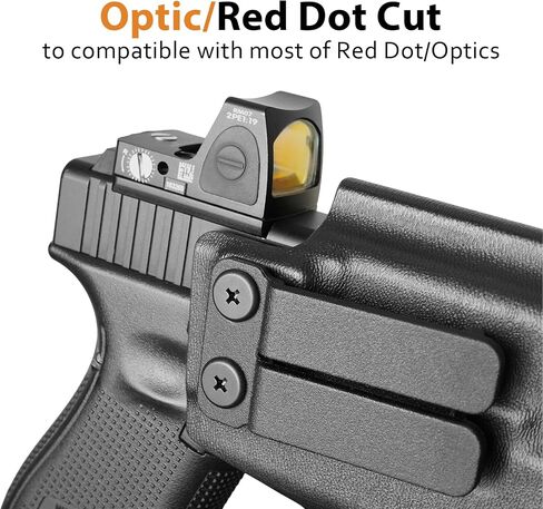 PROUS IWB Kydex Holster for Glock 19 with TLR7/TLR7A/TLR7X, Fit Glock 17/19 Gen 3-5, 23/32 Gen 3-4&19X/ 44/45, Inside Waistband Conceal Carry, Optic Cut, Adj. Cant & Retention, Right Hand in Kuwait