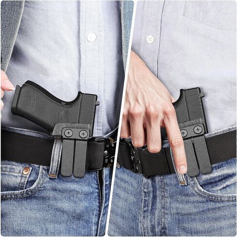 PROUS IWB Kydex Holster for Glock 19 with TLR7/TLR7A/TLR7X, Fit Glock 17/19 Gen 3-5, 23/32 Gen 3-4&19X/ 44/45, Inside Waistband Conceal Carry, Optic Cut, Adj. Cant & Retention, Right Hand in Kuwait