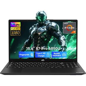 كمبيوتر محمول NIMO مقاس 15.6 بوصة للألعاب الخفيفة، 8 نوى AMD Ryzen 7 Pro 6850U 32 جيجابايت رام 1 تيرابايت SSD (Beat i7-1360P حتى 4.7 جيجا هرتز) Radeon 680M 100W Type-C FHD لوحة مفاتيح بإضاءة خلفية لمنشئي المحتوى وطلاب الأعمال in Kuwait