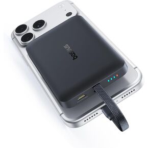 بنك الطاقة Baseus Magsafe، شاحن محمول مغناطيسي بقدرة 10,000 مللي أمبير في الساعة بقدرة 30 وات، حزمة بطارية لاسلكية للشحن السريع مع كابل USB-C مجدول مدمج لهاتف iPhone 17 Pro Max/Air/16/15/14/13، AirPods، iPad والمزيد in Kuwait
