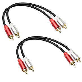 RCA Cables 1ft 2 Pack, Short RCA Cable Male to Male Stereo Audio Cable for TV, Subwoofer, Amplifier, Home Theater in Saudi Arabia