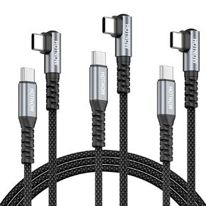 كابل USB C قصير الزاوية إلى USB C بطول 1 قدم، 3 حزم، شحن سريع بقدرة 65 وات in Kuwait