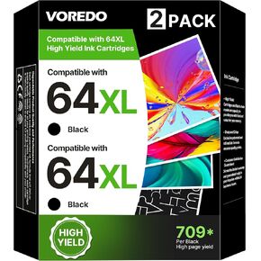 64XL Black Ink Cartridge Replacement for HP 64 Black Ink Cartridge (2Pack) in Kuwait
