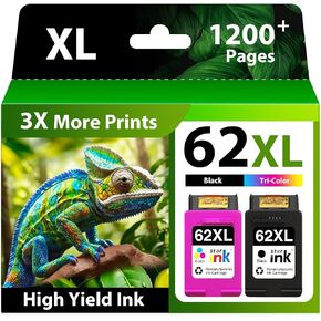 62XL Ink Cartridges Black and Color Replacement for HP Ink 62XL 2 Pack in Kuwait