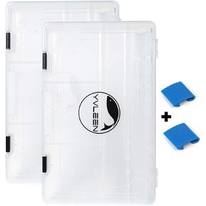 YVLEEN Fishing Tackle Boxes - 3600 3700 Tackle Box Plastic Storage Organizer Box with Removable Dividers - 2packs/4packs Tackle Trays - Included 2pcs of Extra Clip in Saudi Arabia