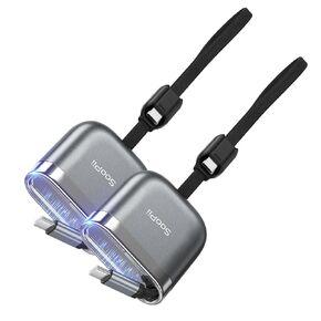 SOOPII 240W Single-Pull Retractable USB C to USB C Cable, 4.77FT, Silver in Kuwait