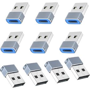 10-piece USB A to USB C Adapter, C-Type Female to USB Male Charger Converter, Suitable for Phone 17 Charger, Watch Ultra SE 9 10,Phone 17 Pro Max 16 15 12, S25 Ai-rPods Pad。 in Saudi Arabia