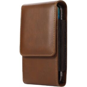 Dual Phone Holster Pouch Case 2 Cell Phone Belt Holder for Samsung Galaxy S24 Ultra S24+ Plus S23 Ultra S22 Ultra S21+ S20+ A15 A55 A54 A53 A35 A25 iPhone 14 Pro Max Moto G Stylus 2023 Pixel 6 (Brown) in Saudi Arabia