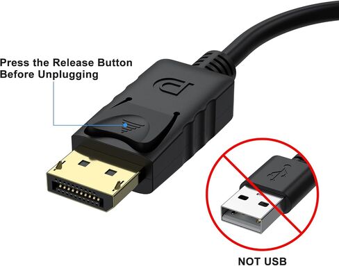 Wanme Displayport (DP) to VGA Adapter, Gold Plated DP Male to VGA Female Converter Compatible with Computer, Desktop, Laptop, PC, Monitor, Projector, HDTV (Black) in Kuwait