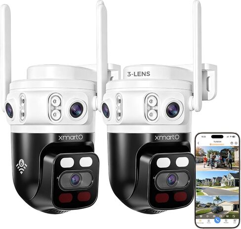 XMARTO 2-Pack 6MP Tri-Lens WiFi Security Camera in Kuwait