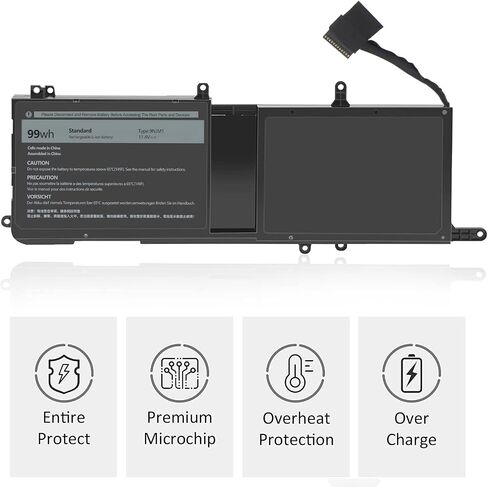 بطارية بديلة 99Wh 9NJM1 لجهاز Dell Alienware 15 R3 R4 17 R4 R5 in Kuwait