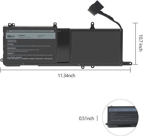 بطارية بديلة 99Wh 9NJM1 لجهاز Dell Alienware 15 R3 R4 17 R4 R5 in Kuwait