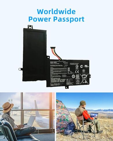 38Wh C21N1518 استبدال بطارية الكمبيوتر المحمول لشركة آسوس VivoBook Flip TP501UB TP501UA TP501UQ سلسلة C21PQ91 0B200-01850000M عالية الأداء in Kuwait