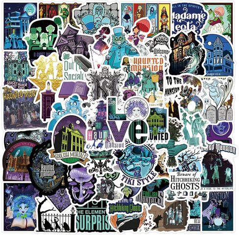 110PCS Haunted Mansion Stickers Pack, Aesthetic Movie Sticker for Water Bottle Laptop Journal Skateboard, Cute Cartoon Waterproof Vinyl Decals for Teens Adults Party Supplies in Kuwait