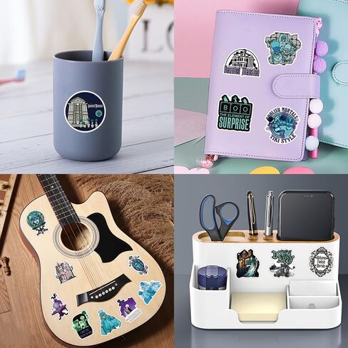 110PCS Haunted Mansion Stickers Pack, Aesthetic Movie Sticker for Water Bottle Laptop Journal Skateboard, Cute Cartoon Waterproof Vinyl Decals for Teens Adults Party Supplies in Kuwait