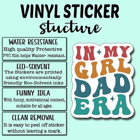 (3Pcs) in My Girl Dad Era Sticker, Decal Gifts Dad Decorate Books Laptop Phone Water Bottles Kindles Stickers Tumbler Sticker Waterproof Vinyl Decorate Sticker 3" Inch in Saudi Arabia