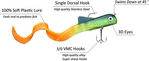 MIZUGIWA 12" Pike Musky Dawg Soft Plastic Swimbait in Kuwait