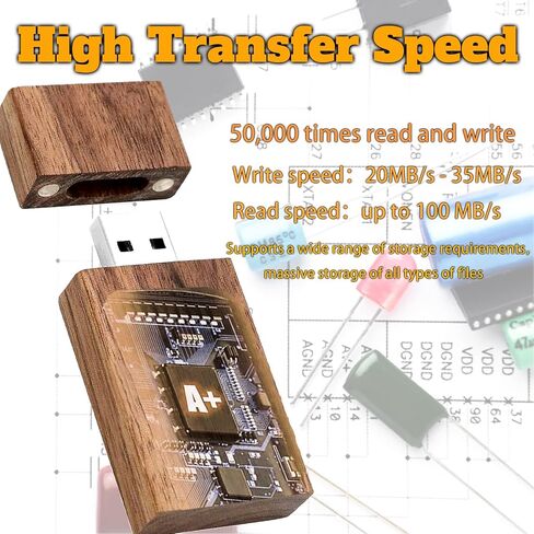 2 Pack 64GB Wood USB 3.0 Flash Drive TATMOHIK Walnut Wood Memory Stick 64 GB, Thumb Drive, USB Drive, Zip Drive in Saudi Arabia