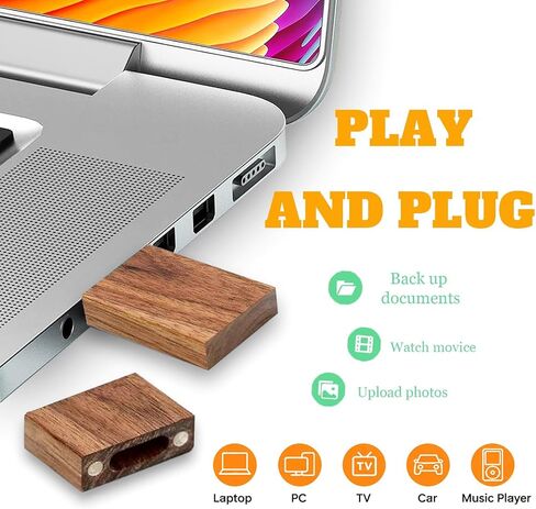 2 Pack 64GB Wood USB 3.0 Flash Drive TATMOHIK Walnut Wood Memory Stick 64 GB, Thumb Drive, USB Drive, Zip Drive in Saudi Arabia