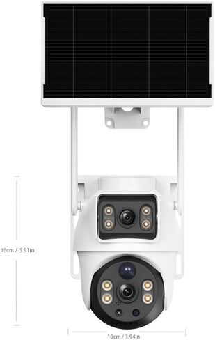 XIAOVV 2PCS 6MP Outdoor Dual-Lens PTZ Dual-View Solar Security Camera 2.4GHz WiFi, IP65. in Saudi Arabia