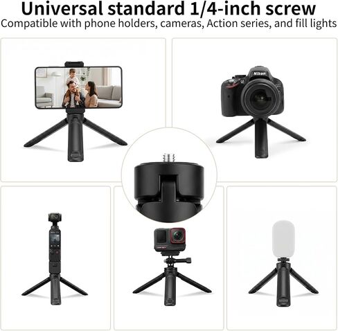 2-in-1 Extendable Mini Tripod, Portable Handheld Selfie Stick with 1/4" Screw for DJI Osmo Pocket 4/3, Action 6/5 Pro, Insta360 X5/X4/X3 & Phones, Shooting Vlogs and Short Videos. in Saudi Arabia