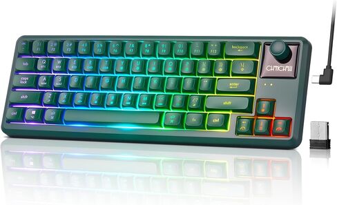 65% Wireless RGB Gaming Keyboard with Tri-Mode, LED/Volume Knob for WIN/Mac in Saudi Arabia