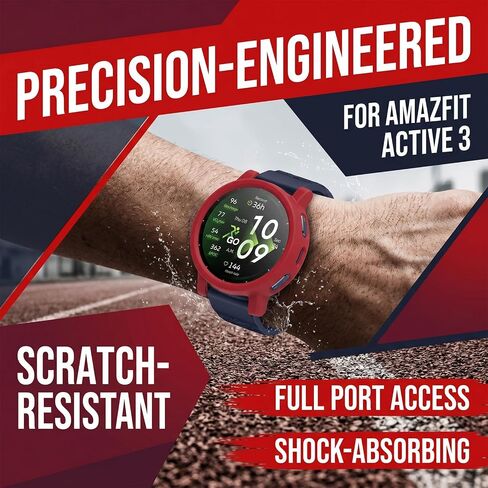 Compatible with Amazfit Active 3 Premium Bumper Case, Soft Flexible TPU Thin Lightweight Protective Cover for Amazfit Active 3 Premium Smart Watch Band [NO Front Screen Protector] in Saudi Arabia