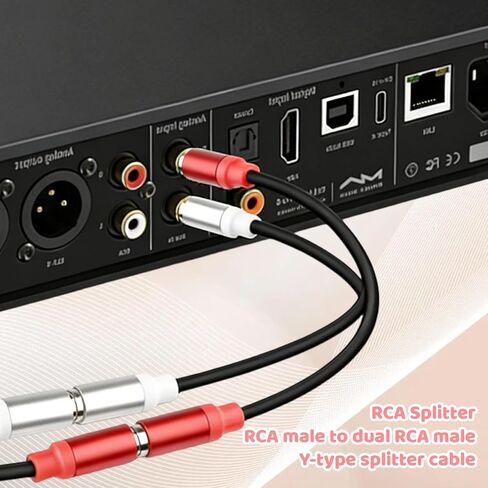 RCA Cables 1ft 2 Pack, Short RCA Cable Male to Male Stereo Audio Cable for TV, Subwoofer, Amplifier, Home Theater in Saudi Arabia